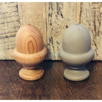 Finial – Large Acorn – Pair - 1 x Stained & 1 x Painted - Ex Display 